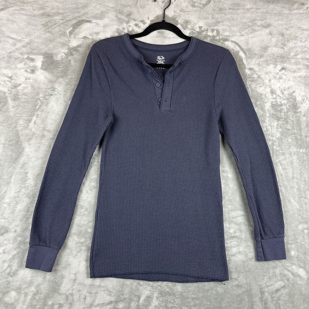 Fruit Of The Loom Henley Top Women's M Blue Thermal